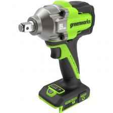 Гайковерт Greenworks IW5500 24V 3805007CUB, ударный, аккумуляторный, бесщеточный, 1/2'', 500Нм,3 режима,1х4Ач,ЗУ,кор