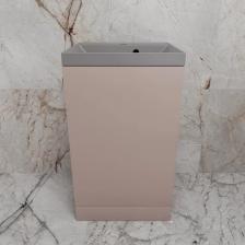 Тумба с раковиной Моно 50, напольная, санд пудровый раковина кварц серый шелк