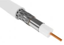 IEK Кабель коаксиальный RG6 CCS 75Ом FPE PVC белый (100м), CC1-R6F1-111-100-G 1 м