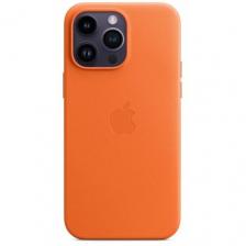 Кожаный чехол Leather Case для iPhone 13 Pro Max , оранжевый