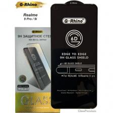 Защитное стекло G-Rhino для Realme 9 Pro и 9i / 6.6" / Premium Glass (закругленные края, полная проклейка)