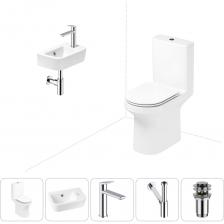 Комплексное предложение по специальной цене, включающее все необходимое для обустройства санузла или ванной комнаты.Готовое решение для туалетной комнатыЭлегантный вид напольного унитаза позволяет гармонично вписаться в интерьер современного санузла или ванной комнаты, наполняя его атмосферой роскоши и уюта.Санитарный фарфор Lavinia Boho имеет более твердую и гладкую поверхность, нежели сантехнический фаянс.Система антивсплеск увеличивает гигиеничность использования изделия и делает уборку более быстрой и простой.Компактная подвесная раковина Lavinia Boho One оптимально подходит для небольших ванных комнат или гостевых санузлов.Дизайнерская сантехника изготовлена в едином стиле: изделия прекрасно дополняют друг друга и формируют органичный тандем с элегантными аксессуарами.Внимание! Данная модель с правым – R-разворотом. Пожалуйста, убедитесь в правильности выбора нужной стороны.