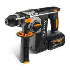 Аккумуляторный перфоратор RT-EH750 наилучшим образом подходит для сверления и долбления бетона при использовании различных буров SDS, а также коронок по бетону. Может быть использован для сверления отверстий в различном материале в ударном и безударном режиме. 3 режима работы для различных задач. Патрон SDS+ предусматривает возможность быстрой замены оснастки одной рукой. Для легкого извлечения бура из материала перфоратор оснащен реверсом. Оснащен системой активного виброгашения между инструментом и руками пользователя. Позволяет снизить вибрацию и негативное воздействие на запястный канал, а также повышает эффективность работы инструмента. Мы знаем, что для профессионалов время — деньги, поэтому инструмент комплектуется двумя высокоэффективными аккумуляторами с интеллектуальной системой управления энергией. АКБ универсальна для любого инструмента Runtec PRO с подходящим напряжением. Эргономичный корпус и прорезиненная рукоять с 3D текстурой обеспечивает удобный хват и не позволит выскользнуть инструменту даже при работе в перчатках. Мы сделали перфоратор максимально легким и компактным, а также подобрали оптимальный центр тяжести. Это не только сделает продолжительную работу проще, но и позволит использовать его в труднодоступных местах. Корпус перфоратора усилен дополнительными ребрами жесткости для увеличения прочности. В корпусе инструмента расположена светодиодная подсветка для удобной работы в условиях низкой освещенности.