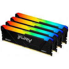 Оперативная память Kingston DDR4 128GB (4x32GB) 3600Mhz FURY Beast Black RGB (KF436C18BB2AK4/128)