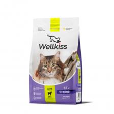 Wellkiss Senior Сухой корм для кошек старше 7 лет, с ягненком, 1,5 кг