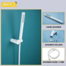 Латунная белая ручная насадка для душа, круглая и квадратная Регулируемая подставка, ручная насадка для душа, настенные аксессуары для смесителя