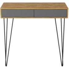 Стол-консоль с ящиком Телфорд дуб американский/графит Mebelik 007022 (прямоугольная столешница, 2 ножки)