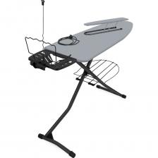 Гладильная доска предназначена для глажки белья. Модель оснащена электросоединителем и подставкой под утюг.Доску можно регулировать по высоте. В конструкции предусмотрена удобная полка для белья и переносной подрукавник.