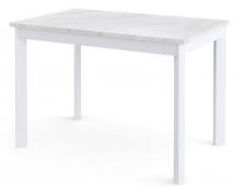 Стол Dikline L110 Мрамор белый (ЛДСП EGGER)/Опоры белый