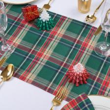 Рождественская настольная дорожка, зеленые клетчатые салфетки, рождественские украшения для дома, праздничные подарки, Настольная подложка