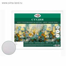 Холст на картоне 30x40 см, хлопок 100%, акриловый грунт, мелкозернистый, «Студия»