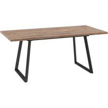 Кухонный стол с вставкой МАМАДОМА Лофт (Металл, ЛДСП/Черный) 101512 (прямоугольная столешница, I I-образная опора)