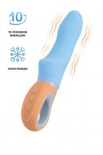 Вибромассажер Flovetta BLUEBELL, силикон, голубой, 18,5 см