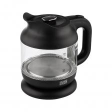 Чайник Homestar HS-1056 1.2 л стекло пластик черный 107840 предназначен для использования в офисе или дома. Быстро кипятит воду, что экономит время. Современный дизайн впишется в любой интерьер. За счет прочного корпуса чайник прослужит долго. Корпус из термостойкого боросиликатного стекла Шкала уровня воды Светодиодная внутренняя подсветка Закрытый нагревательный элемент из нержавеющей стали Поворот на подставке 360° Защита от работы без воды Автоматический выключатель Длина шнура 74 см  