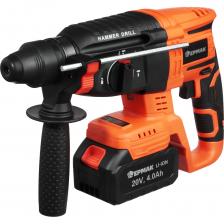 Аккумуляторный бесщеточный перфоратор ЕРМАК с напряжением 20 В - это мощный и надежный электроинструмент для строительства и ремонта, который позволит быстро просверлить отверстия в бетоне, камне или кирпиче под дюбель. Компактный, достаточно легкий, имеет эргономичный корпус, который комфортно ложится в руку, обеспечивая максимальную точность во время сверления. Не требует подключения к электросети, поэтому его можно использовать даже на улице. Сила удара – 2.0 Дж. Частота ударов: от 0 до 4800 уд/мин. Тип хвостовика: SDS Plus. Съемный аккумулятор емкостью 4А*ч рассчитан на долгую работу и совместим со всеми моделями электроинструмента ЕРМАК, входящими в систему ONE.