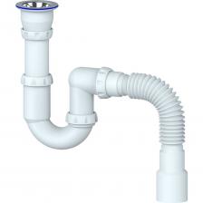 Сифон для тюльпана прямоточный Unicorn литой выпуск 1 1/2" (? 40) нержавеющая чашка, винт 6x85, гибкое соединение ?40x40/50 Y220