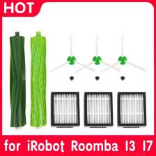 Рулонная щетка с фильтром Hepa для iRobot Roomba I7 E5 E6 I3, аксессуары для роботов-пылесосов, фильтр Hepa, боковая щетка, тряпки для швабры