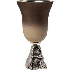 Ваза стекл. матовая на металл. основании d20х39 см Garda Decor 71PN-31705