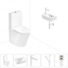 Комплексное предложение по специальной цене, включающее все необходимое для обустройства санузла / ванной комнаты. Элегантный вид напольного унитаза позволяет гармонично вписаться в интерьер современного санузла или ванной комнаты, наполняя его атмосферой роскоши и уюта. Санитарный фарфор Lavinia Boho имеет более твердую и гладкую поверхность, нежели сантехнический фаянс. Система антивсплеск увеличивает гигиеничность использования изделия и делает уборку более быстрой и простой. Компактная подвесная раковина Lavinia Boho One (370 х 245 х 100) — оптимально подходит для небольших ванных комнат или гостевых санузлов. Дизайнерская сантехника изготовлена в едином стиле: изделия прекрасно дополняют друг друга и формируют органичный тандем с латунными сифонами, донными клапанами, выпусками, угловыми вентилями и элегантными аксессуарами.