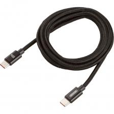 Кабель SKYWAY type-c - type-c, 100w, в мягкой оплетке, черный, 2м S09603018 - для зарядки, синхронизации и передачи данных. Предназначен для смартфонов, планшетов и других мобильных устройств, имеющих тип разъема Type-С. Кабель длиной 2 метра в тканевой оплетке, отличается качеством и долговечностью.