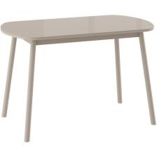 Стол вставка-бабочка с закругленными углами Раунд, Стекло/Капучино, 101562 МАМАДОМА (прямоугольная столешница, 4 ножки)