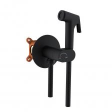 Смеситель с гигиеническим душем встраиваемый Corsa Deco со скрытой частью в комплекте черный (HF003B)