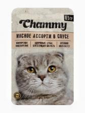 Влажный корм Chammy для кошек, мясное ассорти в соусе, пауч, 85 г