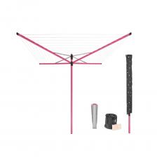 Сушилка для белья напольная уличная Brabantia Lift-O-Matic 50 м 1870х2950х2950 мм с чехлом мешком прищепками розовая