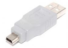 Переходник Ningbo mini USB B (m) USB A(m) белый