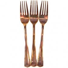 Вилки, Розовое Золото, металлик, 18 см, 10 шт.