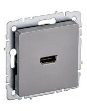 IEK BRITE Розетка HDMI РHDMI-0-БрС сталь BR-H10-K46 1 шт