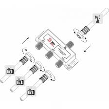 DS-F-02 Делитель ТВ ЭРА SIMPLE 3 ответвления под F разъём 5-1000 МГц упаковка 1 шт., цена за 1 шт