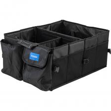 Органайзер для машины от бренда Forsage – это идеальный помощник для наведения порядка в вашем автомобиле и защиты ваших вещей от повреждений и грязи. Этот вместительный органайзер отлично подходит для хранения автомобильных аксессуаров, инструментов и различных мелочей, таких как аптечка, кабели и зарядные устройства.ХарактеристикиРазмеры: 590х430х270 ммМатериал: Прочный полиэстер, устойчивый к износуКонструкция: Складная, подходит для использования в багажнике, салоне или гаражеУдобное хранение: Имеет 3 внутренних отделения, 4 боковых кармана и 2 внешних кармана для оптимальной организации.Комфорт переноски: Ручки с пластиковым покрытием обеспечивают удобство при переноске.Дополнительная функциональность: В комплект входит 1 регулируемый ремень с металлическими крючками для надежного крепления.Этот автомобильный органайзер поможет вам держать все необходимое под рукой и сделает каждую поездку более комфортной.