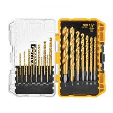Набор титановых спиральных сверл DEWALT DW1361, 21 шт., пилотная точка, для деревообработки, металла, пластика, HSS, высокоскоростные стальные сверла