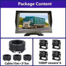 10,1-дюймовая 4-канальная система резервной камеры для грузовика, автомобильный видеорегистратор с камерой ночного видения AHD 1080P для грузовиков/автобусов/фургонов