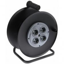 Катушка металлическая, 4 розетки, с/з, IP20, 16 А, УХЛ2, серая