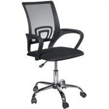 Офисное кресло - стул компьютерный с сетчатой спинкой с металлическим каркасом King Style 695 CH / PMK 001.225 (DMS, крестовина хром) (ткань-сетка, ткань TW, (красный / черный)