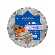 Алмазный сегментный диск по армированному бетону Диск алмазный сегментный по армированному бетону Laser Speed Universal 400x13x25.4 мм Kronger B200400SU
