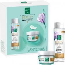 Подарочный набор Чистая линия Pure Line Beauty Protection Тонер для лица 110мл + Крем-флюид для лица 45мл