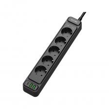 Сетевой фильтр SKYLINE обеспечивает эффективную защиту от скачков напряжения (например, из-за разрядов грозы) и тока (при коротких замыканиях и перегрузке). Корпус можно закрепить на стене. Оснащен защитными шторками. Наглядная индикация на корпусе позволяет отслеживать статус работы, активную защиту от перепадов напряжения и наличие заземления. В одном корпусе объединены 4 сетевые розетки и мощное зарядное устройство для портативной техники (три USB-порта по 2,4 А и один — USB Type-C с поддержкой технологии быстрой зарядки Quick Charge 3.0/Power Delivery на 20 Вт). Контролируемые параметры электробезопасности: Заземление. OVP (защита от подачи повышенного напряжения). SCP (защита от короткого замыкания). Защита от детей. OCP (защита от перегрузки по току). UVP (защита от подачи пониженного напряжения). OTP (защита от перегрева).