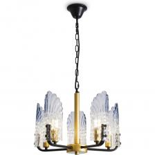 Люстра Freya Ollie FR5525PL-05GB. Кол-во ламп: 5. Цоколь ламп: E14. Мощность лампочки: 40W. Основной цвет арматуры: Черный и Золото. Материал арматуры: Металл.