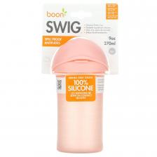 Силиконовая чашка-соломинка Swig, от 6 месяцев, розовая, 9 унций (270 мл) Boon