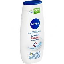 Nivea Успокаивающий гель для душа Creme Protect 250 мл Мягкое решение без мыла для сухой и чувствительной кожи, восстанавливающее баланс с помощью естественного микробного слоя кожи