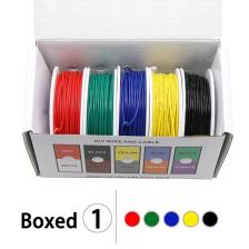 (комплект из 5 цветов) UL1007, провод, ПВХ-изоляция, луженый медный кабель, многожильная электрическая линия, 30/28/26/24/22/20/18/16 AWG, провод для печатной платы