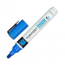 Маркер промышленный TOPFORT Industrial для универсальной маркировки синий (6мм) предназначен для промышленной непрозрачной маркировки металла, стекла, пластика, дерева, резины, камня, картона, кирпича, текстиля, кожи (материал), бумаги, бетона. Краска содержит высококонцентрированный пигмент, хорошо ложится нагладкие ишероховатые поверхности. Может применяться для письма нажирных, пыльных, грязных поверхностях. После высыхания лаковые чернила устойчивы квоздействию света, атмосферных осадков, смазочных материалов, механическому истиранию. Создает стойкую линию толщиной 6 мм Длина маркера — 142 мм Цвет чернил: синий Краска на усиленной нитро-основе РМ-14 (Великобритания) Без ксилола и толуола Устойчивый к износу усиленный акриловый игольчатый наконечник (Япония) Материал корпуса — алюминий Температурный режим использования : от 0 до +40°С Температурный режим хранения: от 0 до +60°С Температурная устойчивость надписи: от –60 до +350 °С