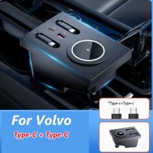 Автомобильное беспроводное зарядное устройство для Volvo XC60 XC90 S60 S90 V60 V90, магнитный держатель для зарядки телефона, аксессуары, USB Type-c, быстрая зарядка