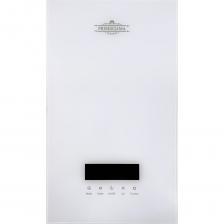 Преимущества: Не образуется накипь при любом типе воды. Полное разделение воды и электрической части. Мощность не снижается даже после длительного использования. Высокая тепловая эффективность до 92%. Быстрый нагрев воды подача горячей воды в течение 4 - 6 секунд. Длительный срок службы более 10 лет. Нихромовый нагревательный элемент. Спираль из прецизионного сплава никеля и хрома (температура плавления более 1400 С), покрытая медной трубкой. Водопроводная труба из нержавеющей стали SUS304. Алюминиевый корпус (AL99.90), отлитый под сверхвысоким давлением. Применение: Водонагреватель мгновенного действия / комбинированный. Возможность настройки в соответствии с требованиями пользователя. Лицевая панель из высококачественного закаленного стекла. Встроенный ELCB для обеспечения безопасности. Постоянный контроль температуры. Электронная сенсорная панель. Светодиодный дисплей. Интеллектуальный нагрев воды. Встроенный точный датчик температуры. Обслуживает несколько точек водоразбора.   Технические характеристики: Номинальное напряжение ~ 380 - 400 В (3 фазы); Номинальный ток: 21,2 A; Сечение проводников: 5 x 2,5 мм2; Без кабеля; Ток отсечки автоматического выключателя: 25 A; Номинальное давление воды на входе: 0,6 МПа (6 бар); Минимальное давление воды 0,03 МПа (0,3 бар); Диапазон температур горячей воды: 35°С - 55°С; Защита от поражения электротоком: Класс 1; Минимальный объемный расход воды на входе: 1,2 – 1,5 л/мин; Производительность горячей воды: 7,9 - 15,14 литр/мин.  