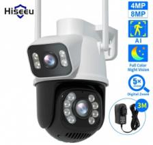 Уличная PTZ IP-камера Hiseeu WS318B - 8 MPx Поворотная - WiFi - Два объектива - двухстороннее аудио