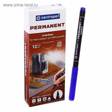 Маркер перманентный 2.0 мм Centropen 2536, линия 1 мм, цвет синий, светостойкий
