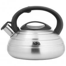 Чайник Lara матовый 3.0 л Soft-touch индукционное капсулированное дно, свисток с кнопочным механизмом LR00-80 SS